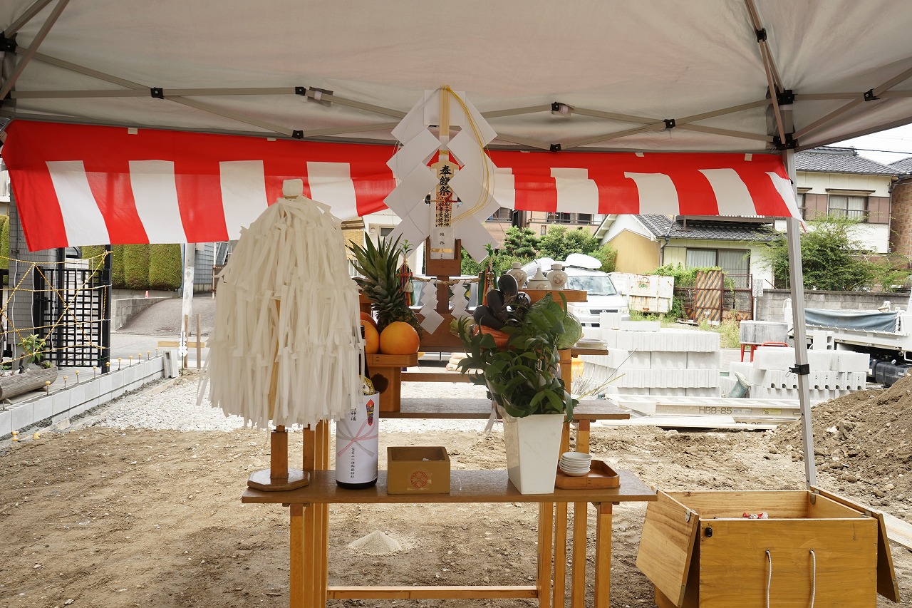 中村区の注文住宅「O様邸」地鎮祭風景