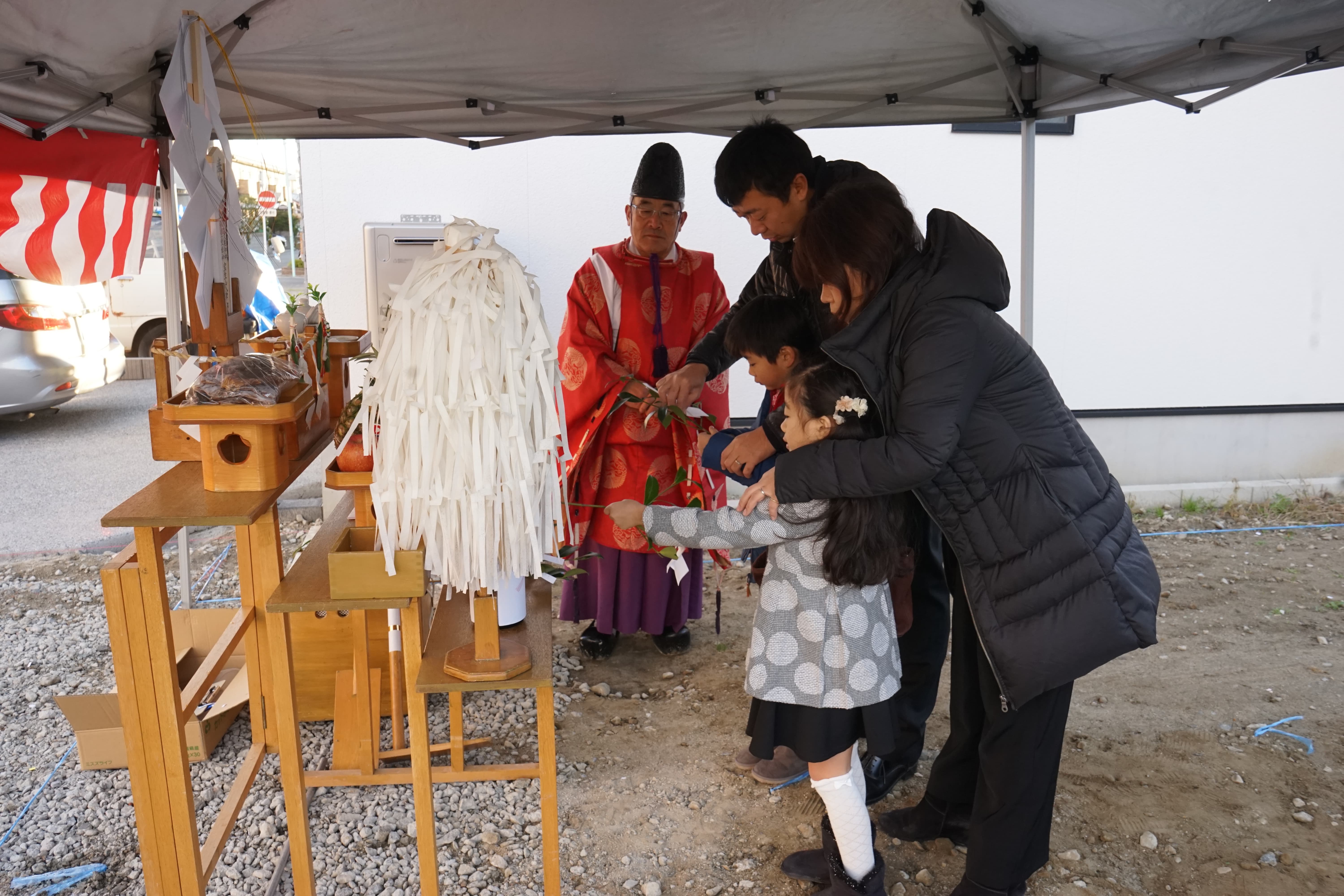 中川区注文住宅「I様邸」地鎮祭１番手