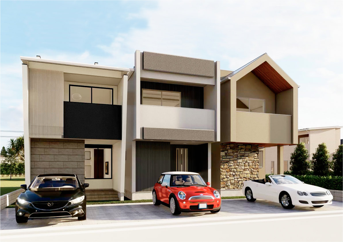 「ウインドヒルズ中村区役所駅～白子町の家～」外観デザイン